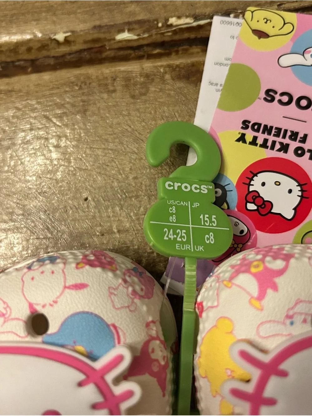 Crocs Hello Kitty & Friends Light Up Clog Sandal Kids Sz 8 Pink/White Brand New